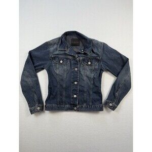 Vintage Sisley Women Italian Made Cotton Long Sleeve Denim Jacket Size Small